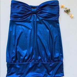 *LIKE NEW Forever 21 Metallic Blue Tube Top